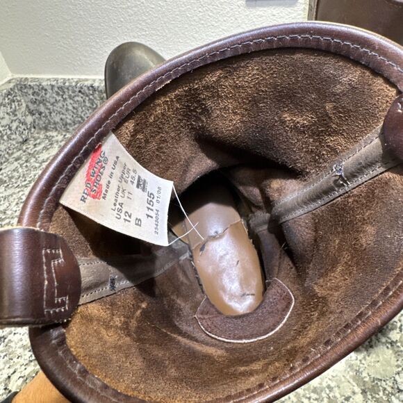Vtg 80-90’s Red Wing Pecos 1155 Work Boots Leather Roper Men US 12 ! main image 8